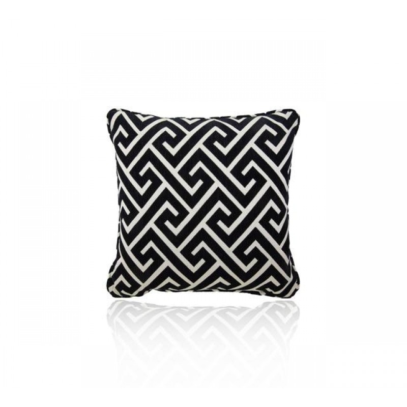Large Decorative Cushion - Apollo Jet with Piping