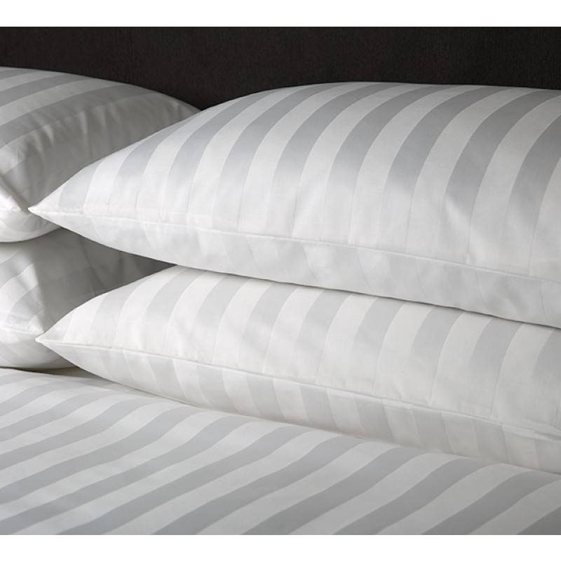 Bed Dressed with Microball Resort Pillows & Hospitality Pillows with Standard Pillowcases (Hampton Stripe), Quilt Cover (Hampton Stripe)
