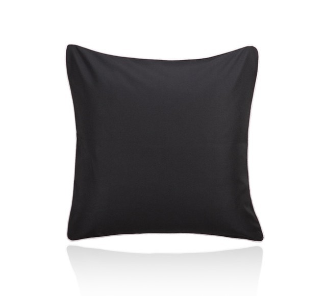 Euro Cushion - Simoni Plain Black with Piping