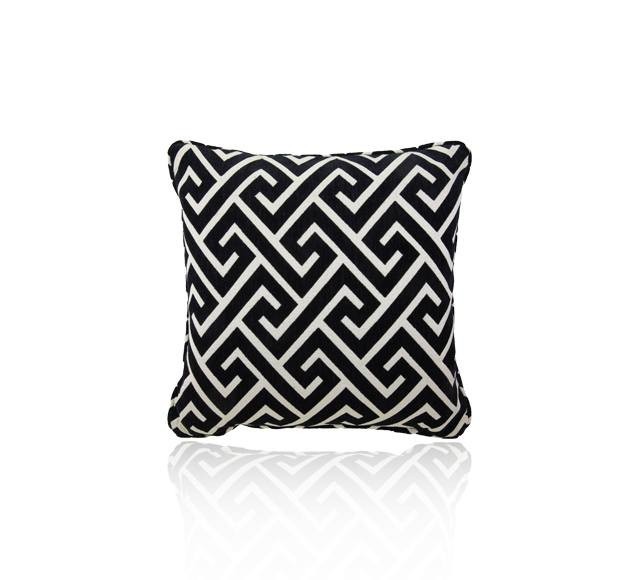 Large Decorative Cushion - Apollo Jet with Piping