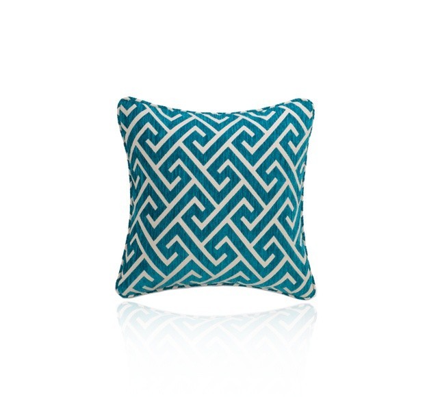 Large Decorative Cushion - Apollo Turquoise with Piping