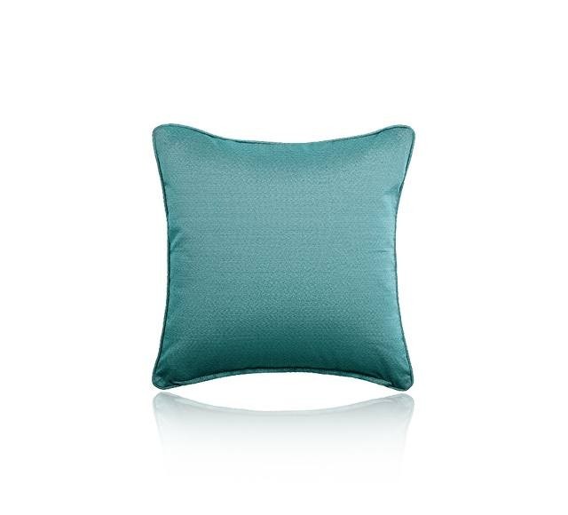 Large Decorative Cushion - Lotus Teal with Piping