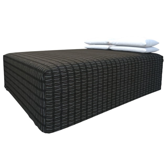 Practical Fitted Flat-Top Full Drop Bed Cover with Match Slate fabric