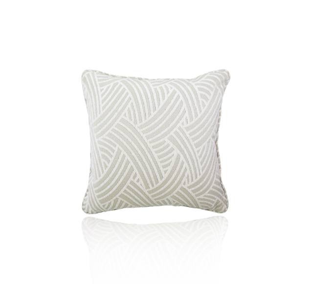 Large Decorative Cushion - Plait Natural with Piping