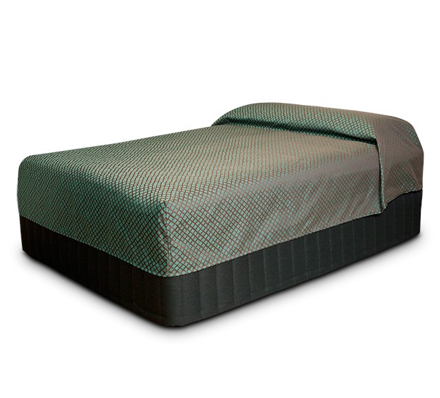 Practical Fitted Cap-Top Bedcover with Checkmate Peacock fabric