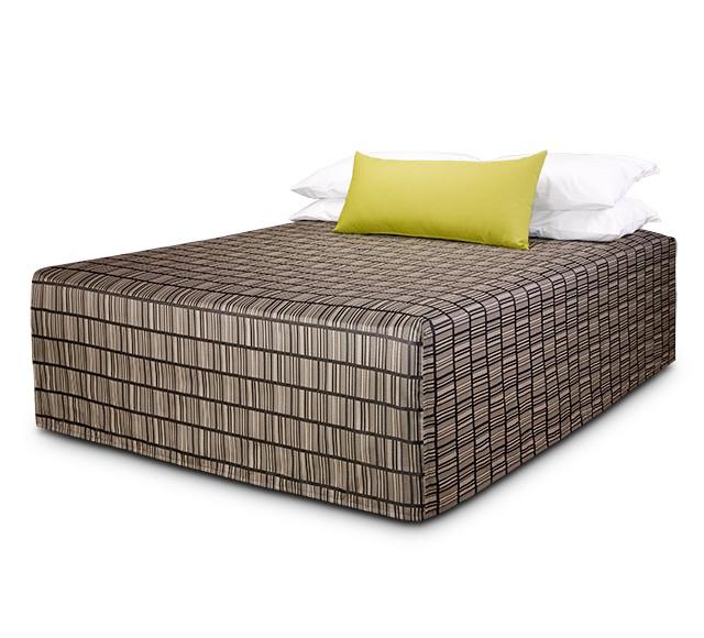 Practical Fitted Flat-Top Full Drop Bed Cover with Vue Pepper  fabric