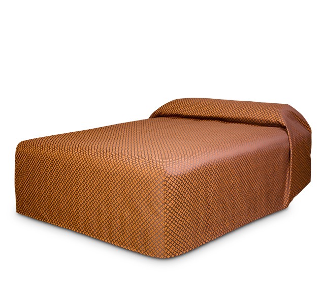 Practical Fitted Bedcover Standard Semi Long Top Full Drop with Checkmate Jaffa fabric