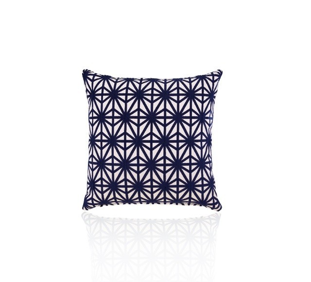 Large Decorative Cushion - Starburst Indigo