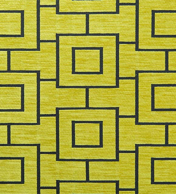 HotelHome Luxury Chenille Fabric - Grid Cuban Lime